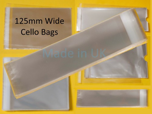 Cello display bags 125mm - 125mm, wide