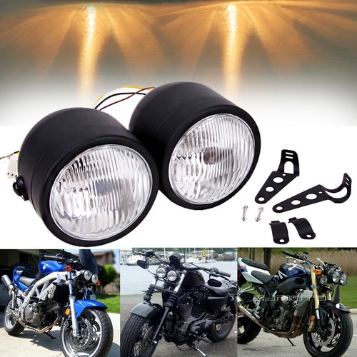 Black twin headlight - black,