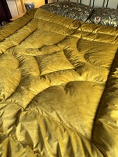 Ochre Gold Velvet Eiderdown - King Luxury Quilt Bedding Duvet Blanket