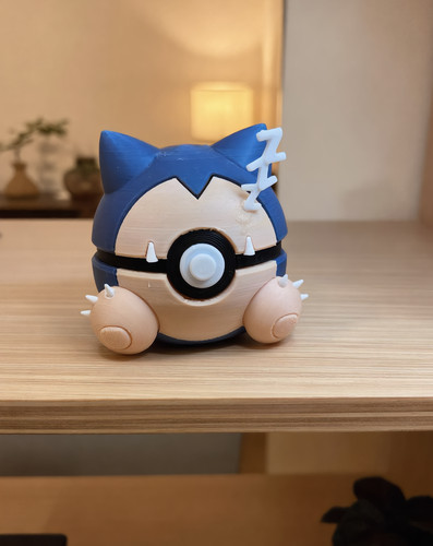 Snorlax pokeball printed - pokeball, 3d