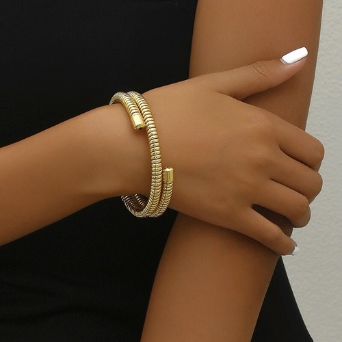 Gold bracelet cuff bangle - gold,