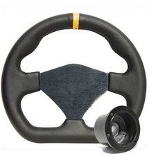 250mm Black Leather Steering Wheel + Boss fits Vauxhall Corsa 85>94