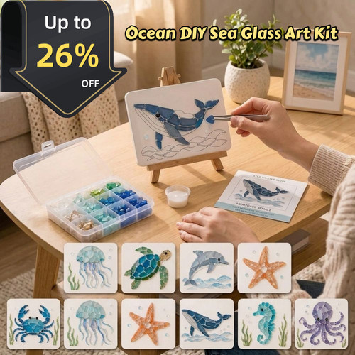 Ocean diy sea glass art - glass,