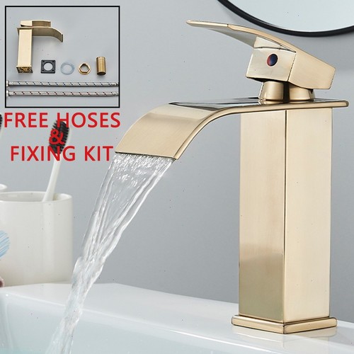 Gold basin mixer - mixer, tap