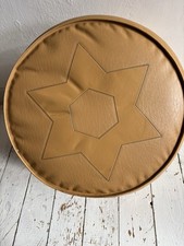 Vintage Leather Pouffe 1970s