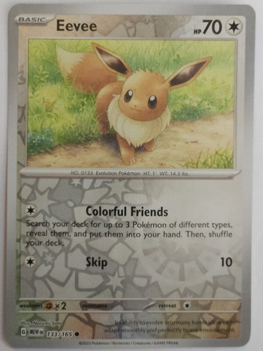 Eevee 133 165 - eevee, (reverse