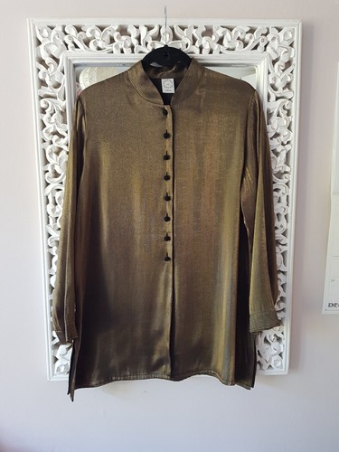 Vintage gold longline jacket - gold,
