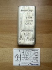 Metalor Silver Bullion Bar 1kg