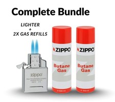 Zippo 65827 Double Torch Butane Lighter Insert Windproof Refillable With 2x Gas
