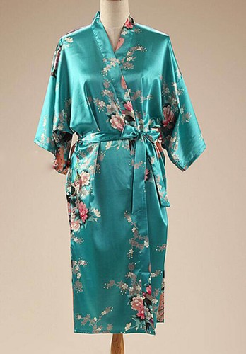 Satin kimono robe - robe, dressing