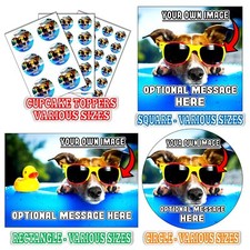 CUSTOM CAKE TOPPER PRINTING PERSONALISED OWN IMAGE EDIBLE PHOTO CUPCAKE TOPPERS