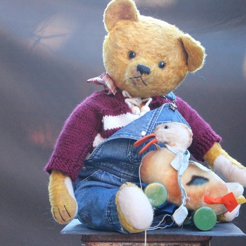 Antique teddy bear 1930s 58cm - teddy,