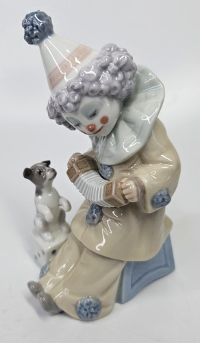 Lladro pierrot with concertina - pierrot,