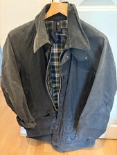 Vintage Men's Barbour  A122 Gamefair  Navy Jacket Size C42/107 cm Tartan Worn