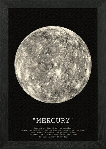 Mercury planet framed wall - framed, art