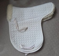 Mattes Gold 100% woolpile half lined dressage numnah, white