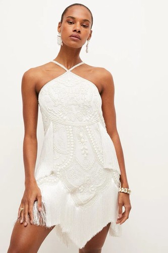 Karen millen fringed beaded - millen,