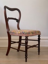 Antique Victorian Child’s Chair – Balloon Back, Tapestry Seat, 71cm High