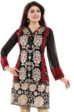 Women Ethnic Black Kurti Tunic
