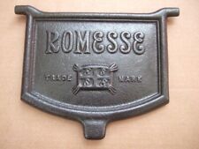 VINTAGE ROMESSE CAST-IRON POT BELLY STOVE TOP LID / NAME PLATE DAMPER