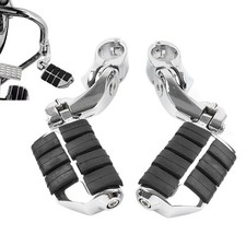 1.25" Adjustable Highway Short Angled Foot Pegs Footrest For Harley Engine Guard