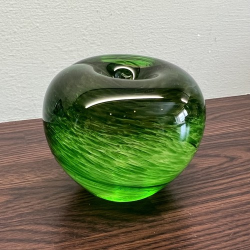 Wedgwood green glass apple - glass,