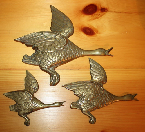 Brass flying ducks - flying,