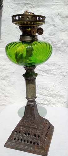 Antique green glass silvered - antique,