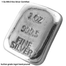 Silver Ingot 1 Troy Oz 999.5