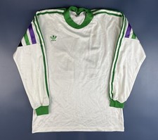 VINTAGE ADIDAS VENTEX 1990'S WHITE FOOTBALL SHIRT #12 LONG SLEEVE SIZE L ADULT