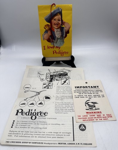 Vintage pedigree pram ephemera - pedigree,