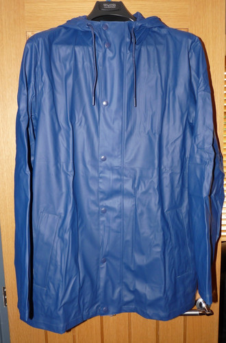 Mans shiny blue rubber - , feel