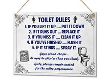 Toilet Rules Funny Bathroom If
