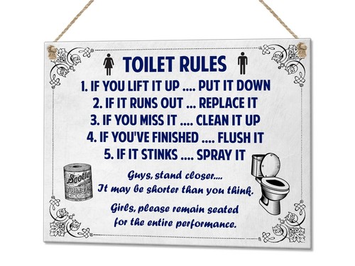 Toilet rules funny - toilet, bathroom
