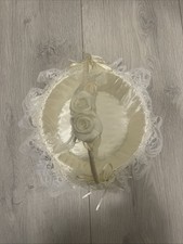 Flower Girl Baskets for Wedding Handbasket White Satin Ribbons Basket for Decor