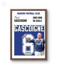 Paul Gascoigne Glasgow Rangers Poster Legend A4 Newcastle Dentist Chair Scotland