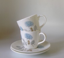 TWO WEDGWOOD ICE ROSE COFFEE