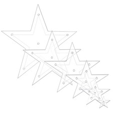 Set Of 6 Acrylic Star Quilting