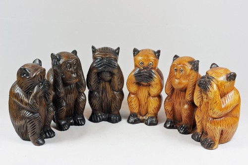 Wooden set three wise - of,