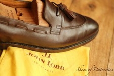 John Lobb Jihel Brown Leather Shoes Loafers Mens UK 10 E EU 44 US 11