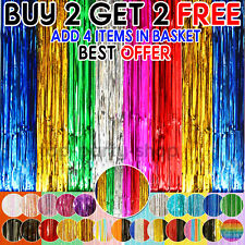 2M-3M FOIL FRINGE TINSEL BACKDROP CURTAIN DOOR WEDDING BIRTHDAY PARTY DECORATION