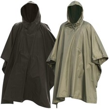 Mil-Tec 100% Waterproof Poncho Ripstop Hooded Camping Hiking Festival Rain Cape