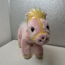 zapf creation Baby Born VGC pink White Horse With glitter tiara Reigns plush