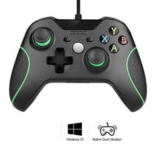 USB WIRED CONTROLLER GAMEPAD FOR MICROSOFT XBOX 360 PC WINDOWS BLACK BRAND NEW