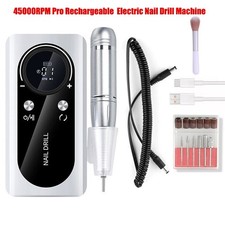 45000RPM Pro Rechargeable Wireless Electric Nail Drill Machine Portable Manicure