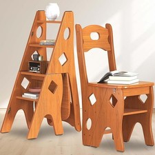 Folding wooden library step - folding,