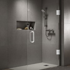 Bathroom Glass Door Fixing Fittings w/Hinges &Handle Shower Hardware Accessories