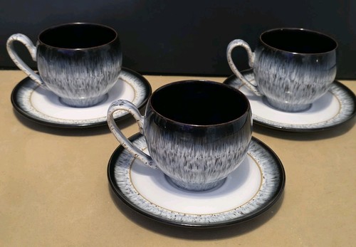 Denby halo cups and saucers - denby,