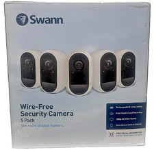 Swann Wire-Free 1080p HD Smart Security Camera 5 Pack SWIFI-CAMWPK5-GL–NEWSEALED