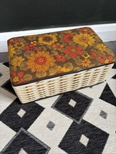 Vintage Lined Sewing Box And